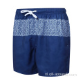 Geborduurde strandshorts van 100% polyester